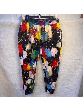 NWT Fresh Prints Of Bel-Air Mens large Multicolor Paint Splatter Jogger Pants
